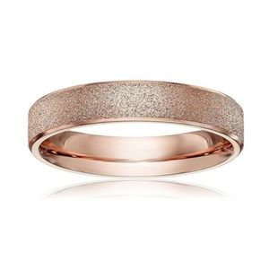 New 4mm Women Band Ring Frosted Stainless Steel